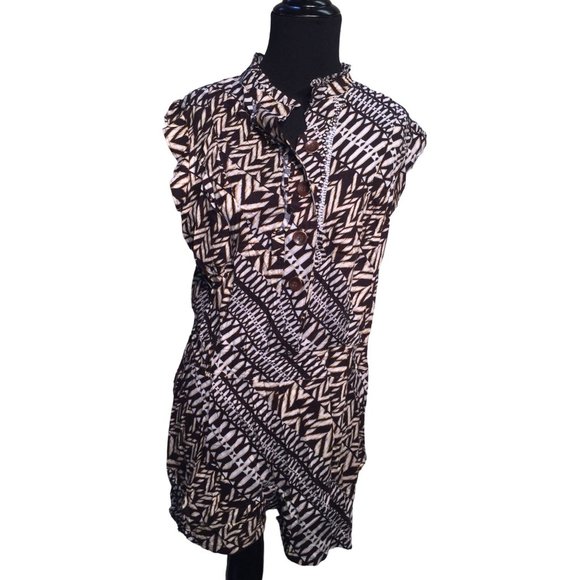 Copper Key Womens Sleeveless Shorts Jumper Outfit (one Piece) Button up - Great - Picture 2 of 11